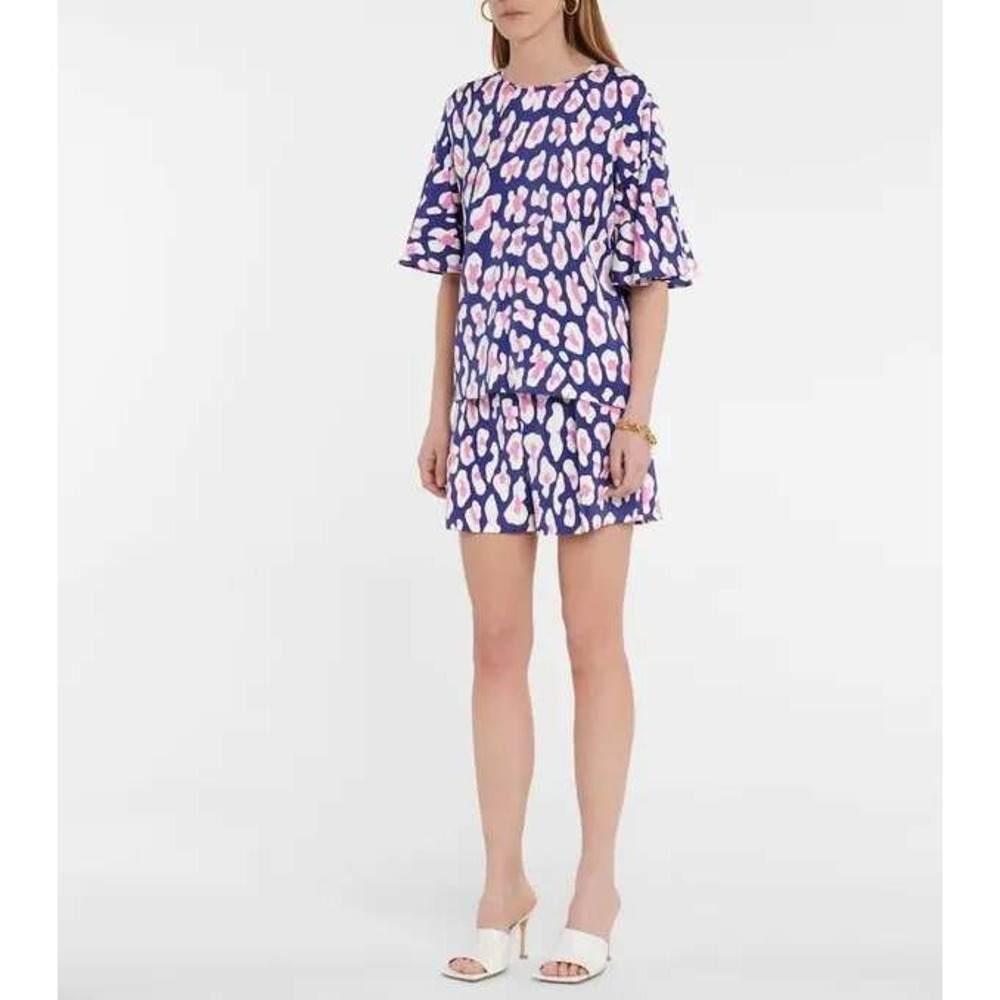 Diane von Furstenberg Arlene Cady Top in March Leopard Size 2